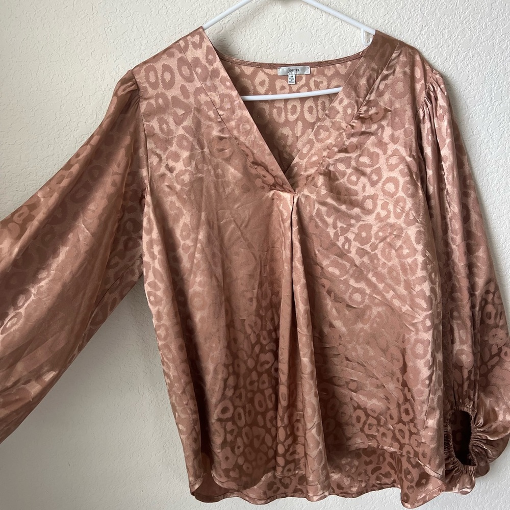 Leopard Copper Silk-Like Boutique Top